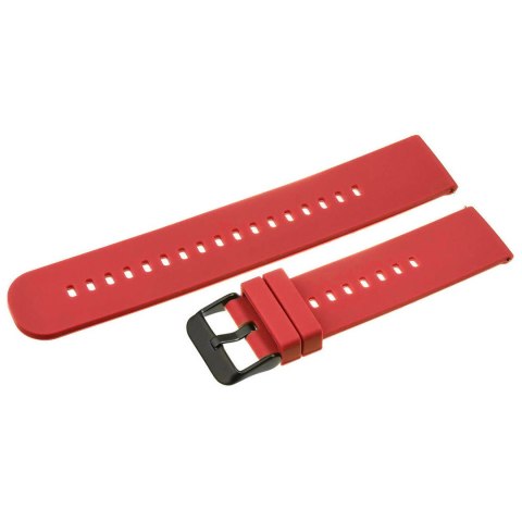 Pasek gumowy do zegarka U27 - czerwony/czarny - 22mm